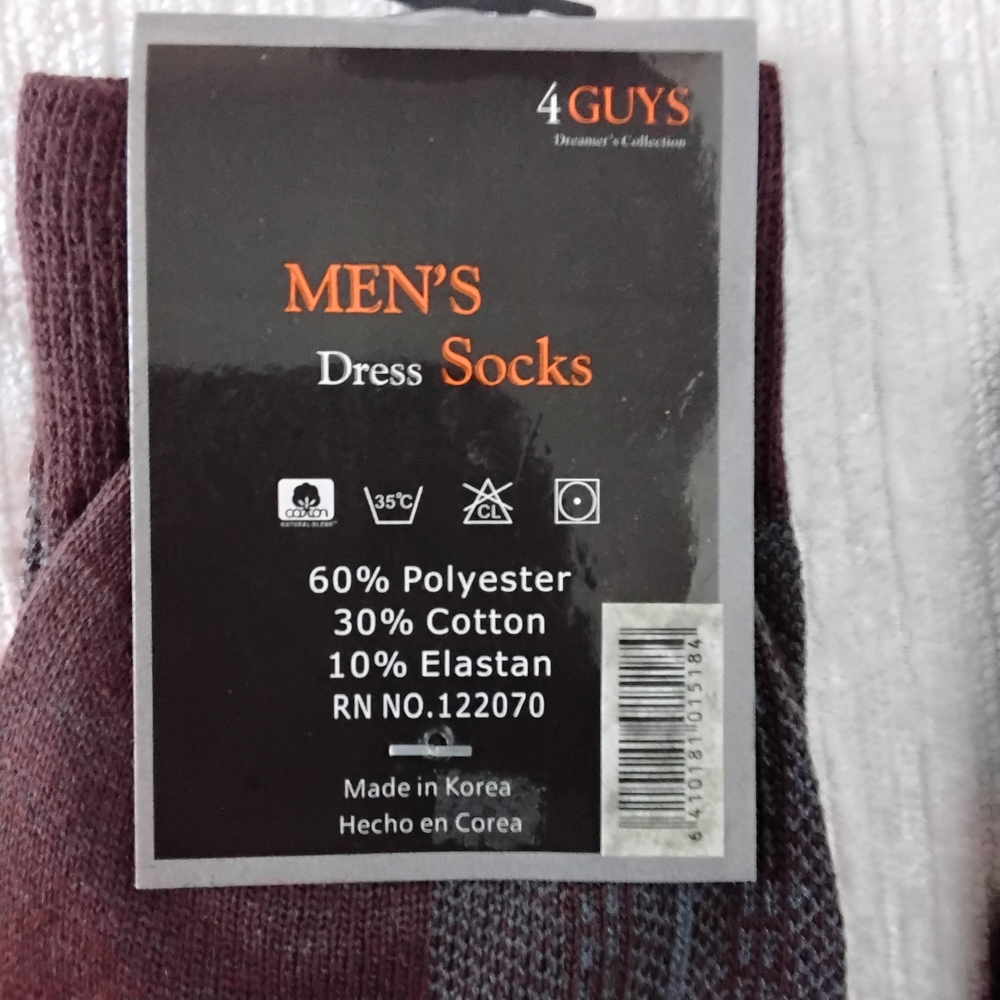 4Guys Men's Reddish Brown Dress Socks 2 Pairs Size 10-13 - Picture 5 of 6